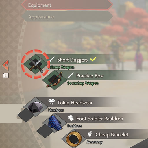 Changing Equipment
