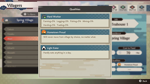 Villager Stats
